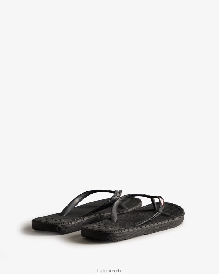 208Z2Z103 Hunter Boots Sale - Hunter Women Flip Flops Black