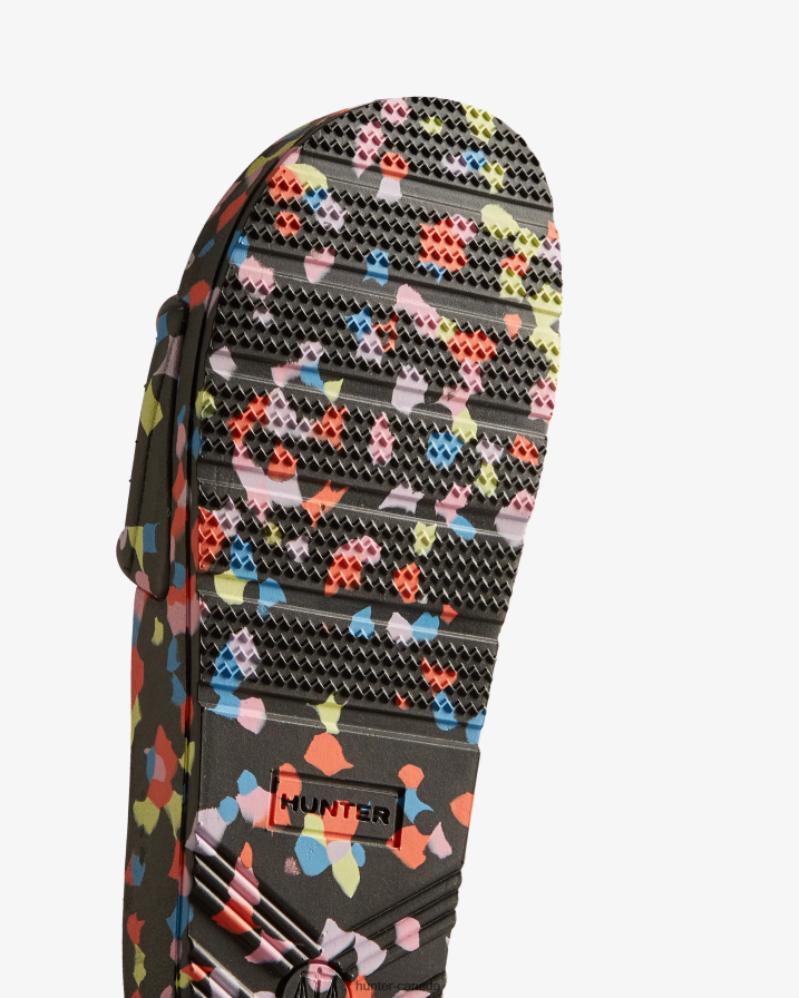 208Z2Z108 Hunter Outlet - Hunter Women BLOOM Marble Slides Black