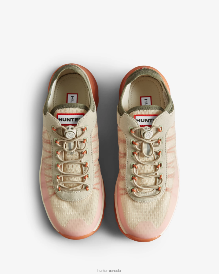 208Z2Z114 Hunter Canada - Hunter Women Travel Sneaker Shaded White/Lichen Grn/Skimming Stone/Coral Shade