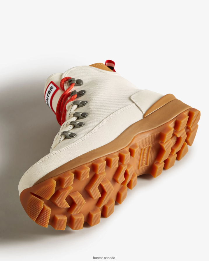 208Z2Z118 Hunter Canada - Hunter Women Canvas Desert Commando Boots Natural