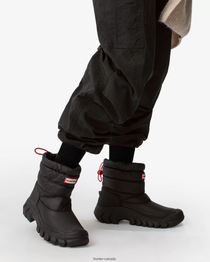 208Z2Z121 Hunter Boots - Hunter Women Intrepid Insulated Short Snow Boots Black