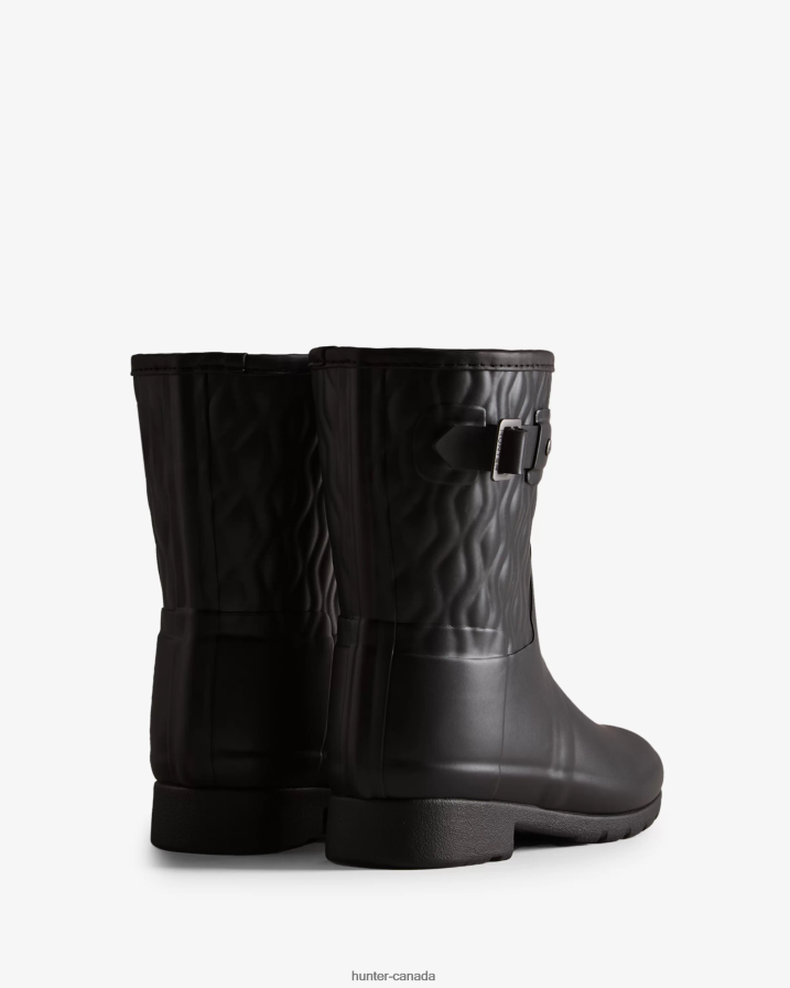 208Z2Z127 Hunter Boots Sale - Hunter Women Refined Slim Fit Vertical Quilted Short Rain Boots Black