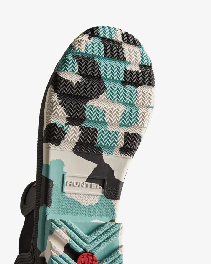 208Z2Z130 Hunter Canada - Hunter Women Colour Splash Sole Chelsea Boots Black/White Willow/Birseye Blue