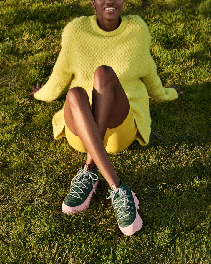 208Z2Z146 Hunter Canada - Hunter Women Travel Explorer Lace-Up Commando Boots Thicket Green/Faded Rose