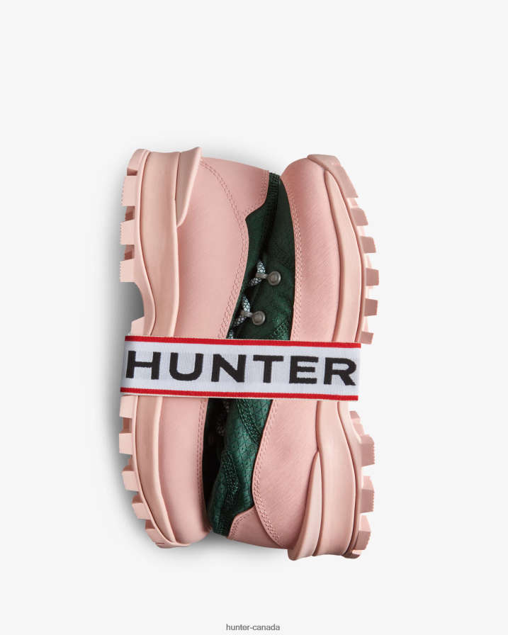 208Z2Z146 Hunter Canada - Hunter Women Travel Explorer Lace-Up Commando Boots Thicket Green/Faded Rose