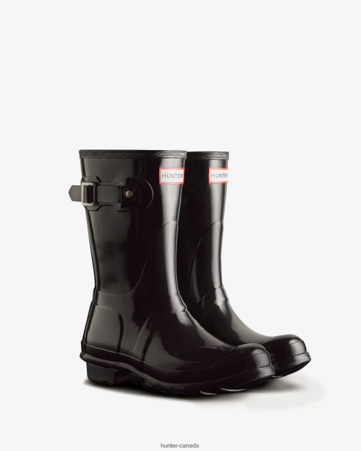 208Z2Z15 Hunter Boots Sale - Hunter Women Original Short Gloss Rain Boots Black
