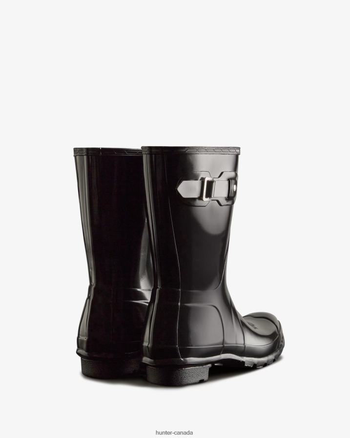 208Z2Z15 Hunter Boots Sale - Hunter Women Original Short Gloss Rain Boots Black