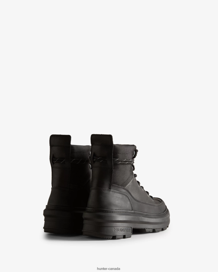 208Z2Z153 Hunter Boots - Hunter Women Rebel Explorer Leather Commando Boots Black