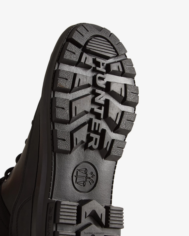 208Z2Z153 Hunter Boots - Hunter Women Rebel Explorer Leather Commando Boots Black