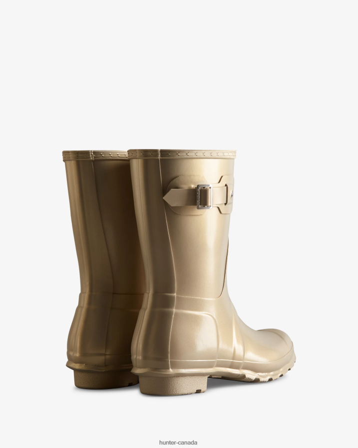 208Z2Z156 Hunter Outlet - Hunter Women Nebula Short Rain Boots Pale Gold