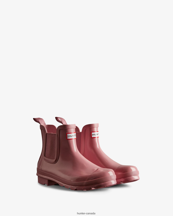 208Z2Z157 Hunter Boots - Hunter Women Original Gloss Chelsea Boots Tufted Purple