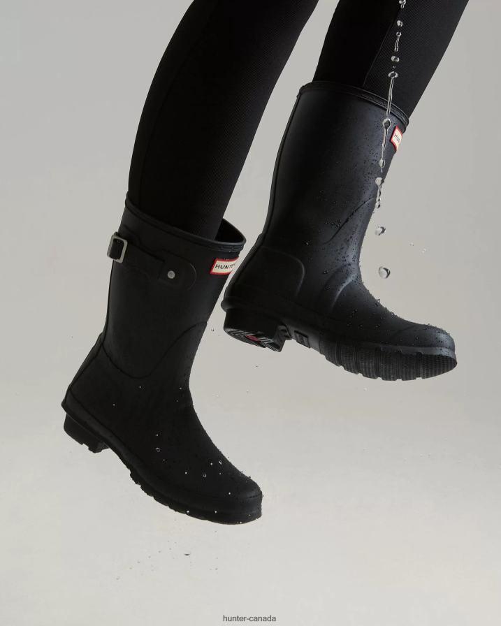 208Z2Z16 Hunter Outlet - Hunter Women Original Short Rain Boots Black