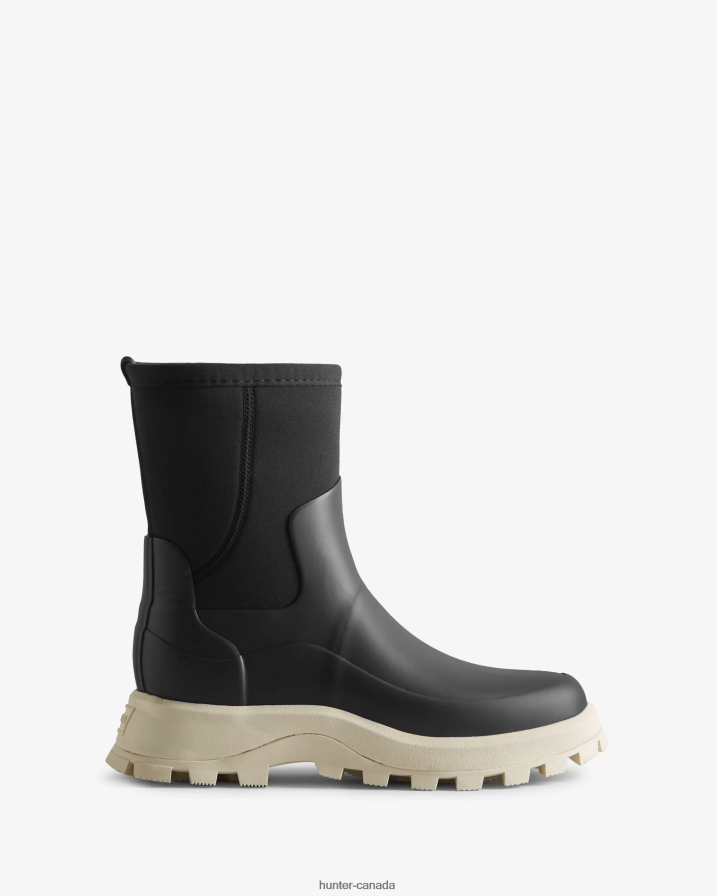208Z2Z162 Hunter Canada - Hunter Women City Explorer Short Neoprene Boots Black/Shaded White