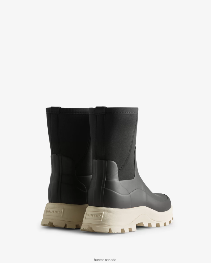208Z2Z162 Hunter Canada - Hunter Women City Explorer Short Neoprene Boots Black/Shaded White