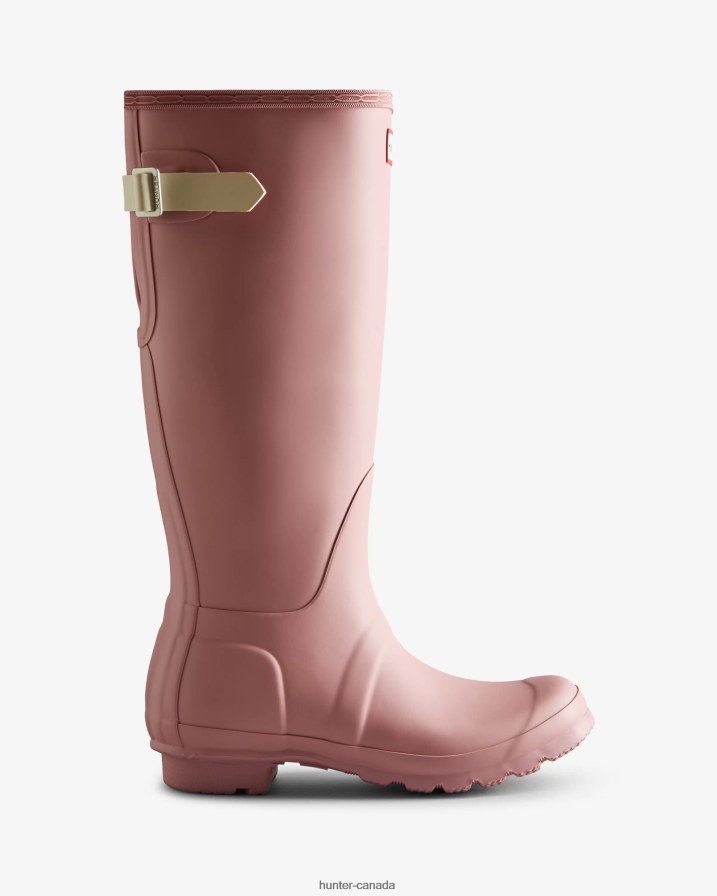 208Z2Z165 Hunter Boots - Hunter Women Tall Back Adjustable Rain Boots Tufted Purple/Soft Sand
