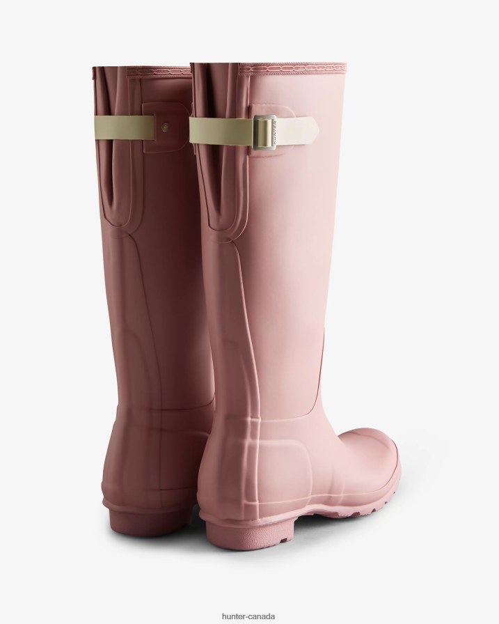 208Z2Z165 Hunter Boots - Hunter Women Tall Back Adjustable Rain Boots Tufted Purple/Soft Sand
