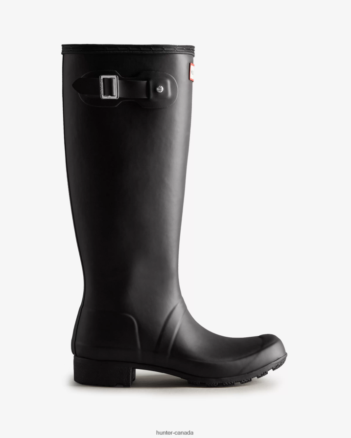 208Z2Z167 Hunter Boots Sale - Hunter Women Tour Foldable Tall Rain Boots Black