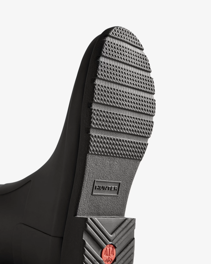 208Z2Z170 Hunter Canada - Hunter Women Refined Slim Fit Tri-Colour Logo Backstrap Tall Rain Boots Black