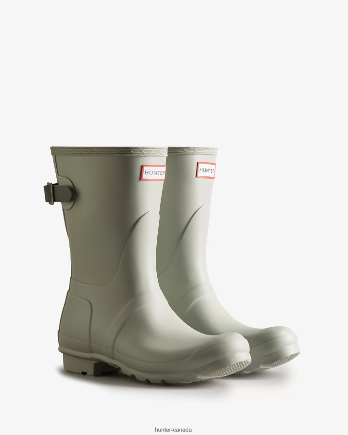 208Z2Z173 Hunter Boots - Hunter Women Short Back Adjustable Rain Boots Ice Grey/Urban Grey