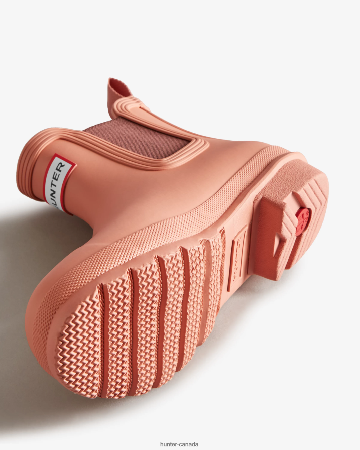208Z2Z177 Hunter Boots - Hunter Women Original Chelsea Boots Rough Pink