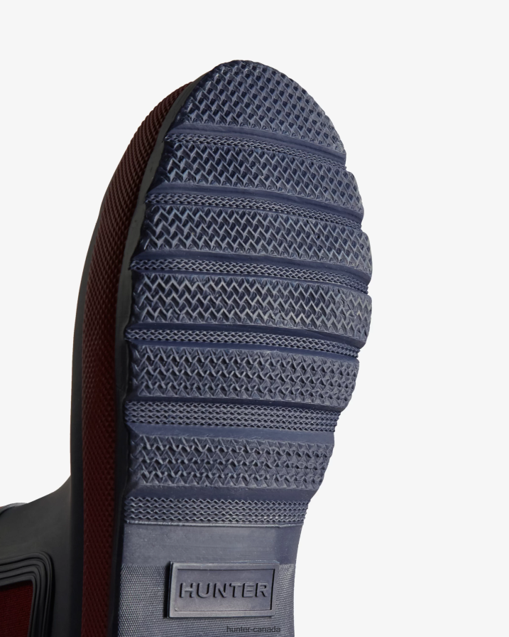 208Z2Z185 Hunter Boots - Hunter Women Rowing Blazers Zig Zag Chelsea Boots Evening Blue/Sundried Red