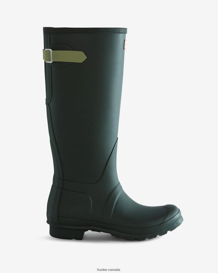 208Z2Z192 Hunter Outlet - Hunter Women Tall Back Adjustable Rain Boots Maa Green/Wild Green