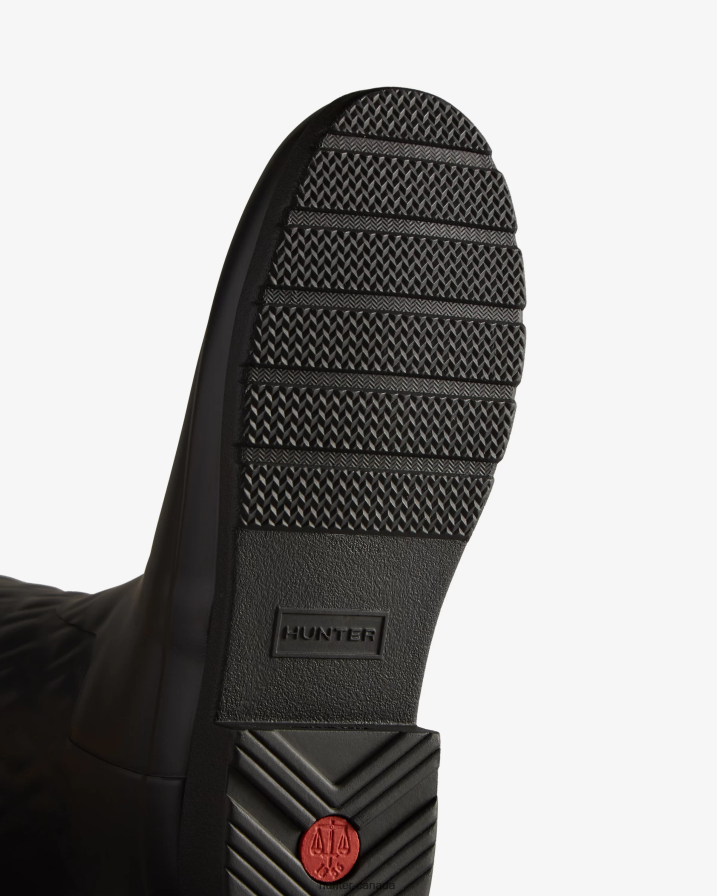 208Z2Z197 Hunter Boots - Hunter Women Refined Slim Fit Vertical Quilted Tall Rain Boots Black