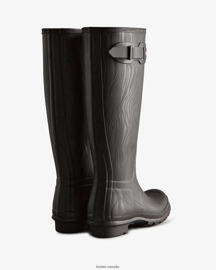 208Z2Z198 Hunter Canada - Hunter Women Erosion Texture Tall Rain Boots Erosion Texture Black