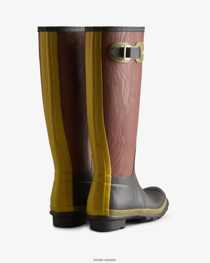 208Z2Z199 Hunter Boots Sale - Hunter Women Erosion Texture Patchwork Tall Rain Boots Erosion Texture Patchwork