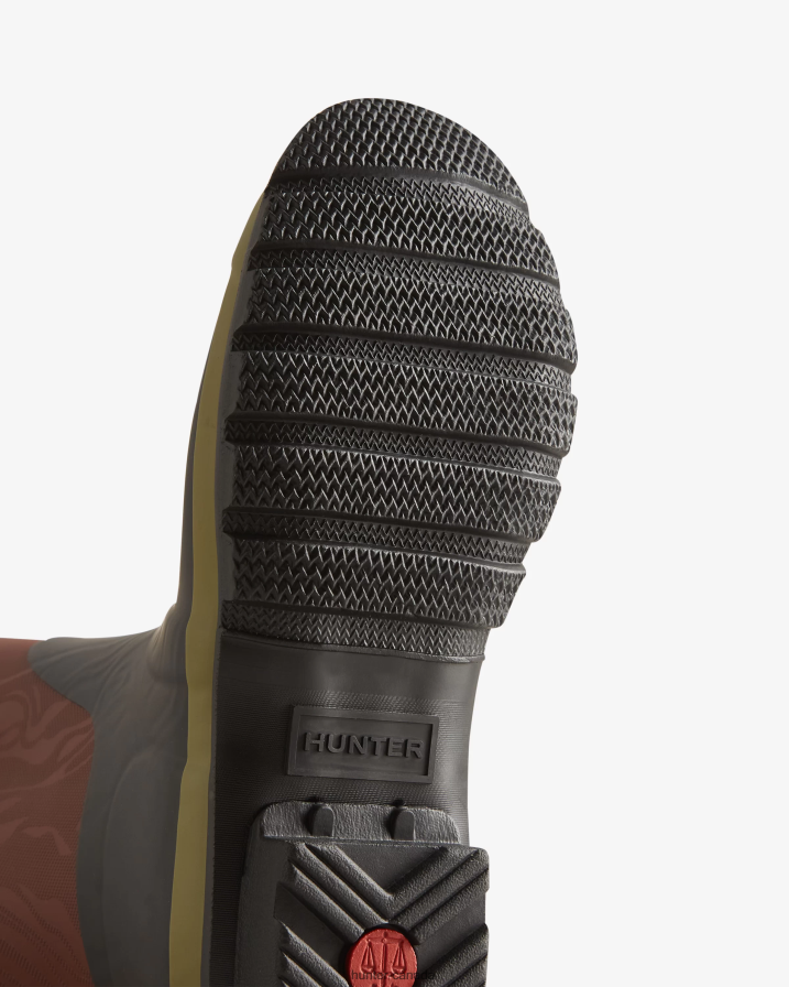 208Z2Z199 Hunter Boots Sale - Hunter Women Erosion Texture Patchwork Tall Rain Boots Erosion Texture Patchwork