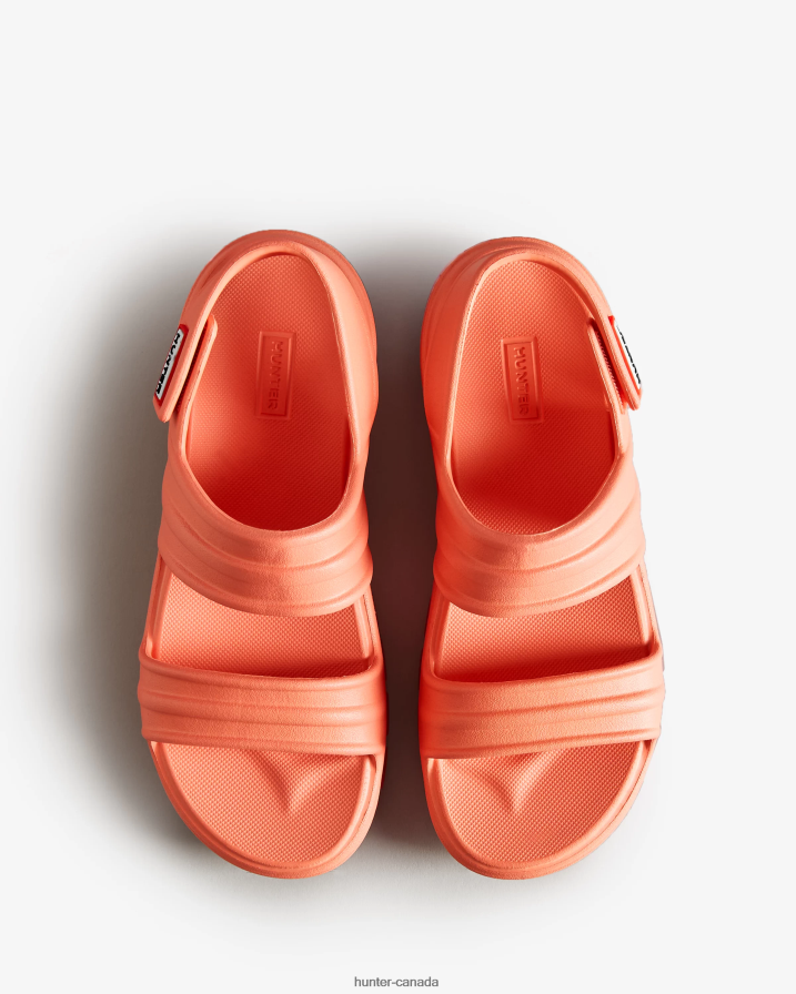208Z2Z200 Hunter Outlet - Hunter Women BLOOM Sandal Sun-Cup Orange/Rowan Pink