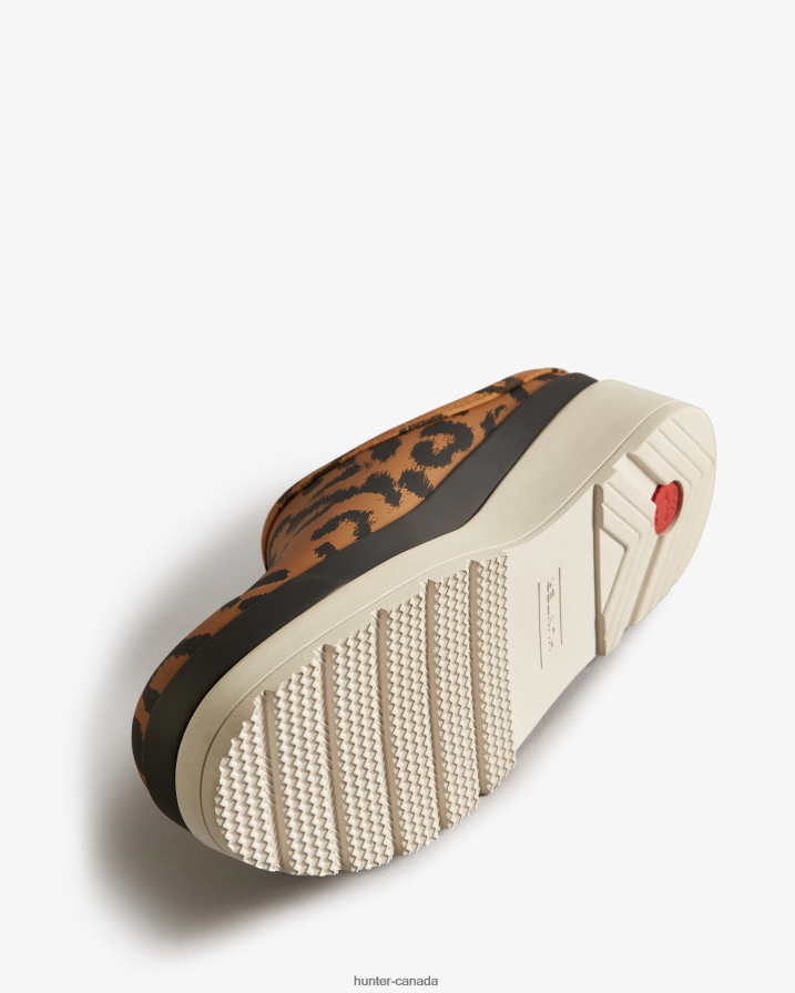 208Z2Z201 Hunter Boots - Hunter Women Play Hybrid Leopard Print Clogs Black/Cast