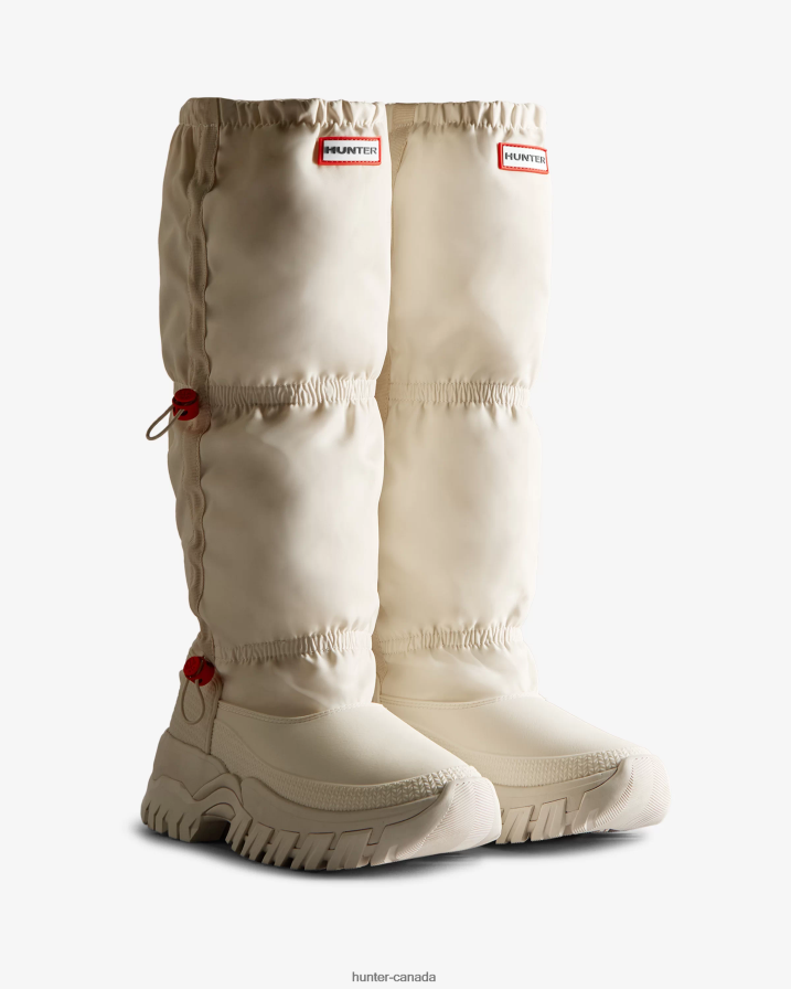 208Z2Z207 Hunter Boots Sale - Hunter Women Wanderer Insulated Tall Slouch Snow Boots White Willow