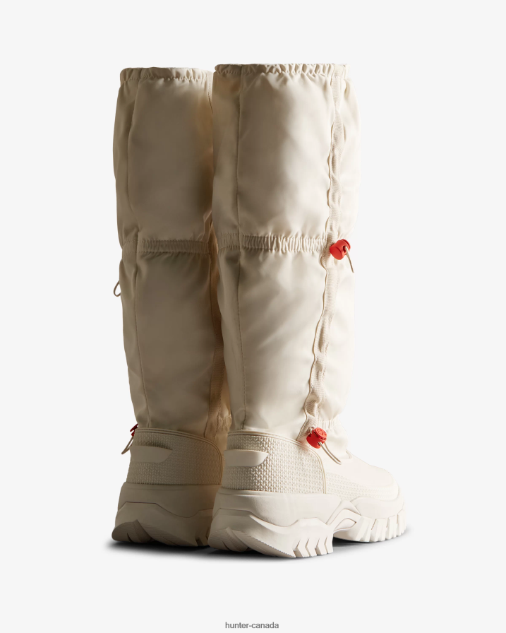 208Z2Z207 Hunter Boots Sale - Hunter Women Wanderer Insulated Tall Slouch Snow Boots White Willow