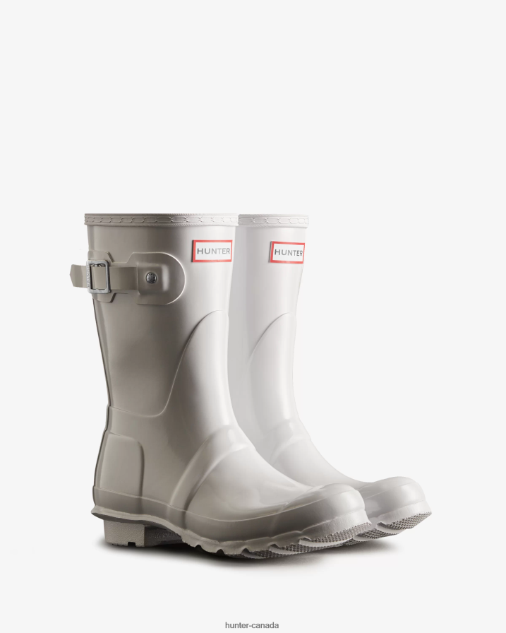 208Z2Z210 Hunter Canada - Hunter Women Original Short Gloss Rain Boots White