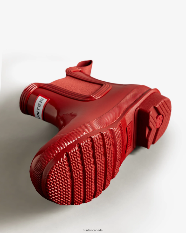 208Z2Z215 Hunter Boots Sale - Hunter Women Original Gloss Chelsea Boots Military Red