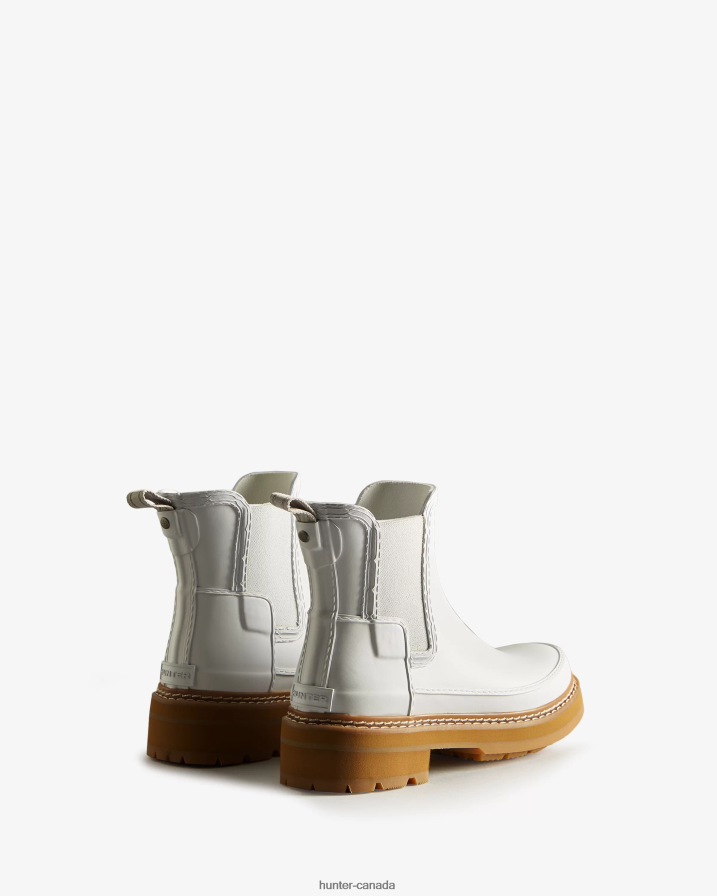 208Z2Z219 Hunter Boots Sale - Hunter Women Refined Stitch Detail Chelsea Boots Spurrey White