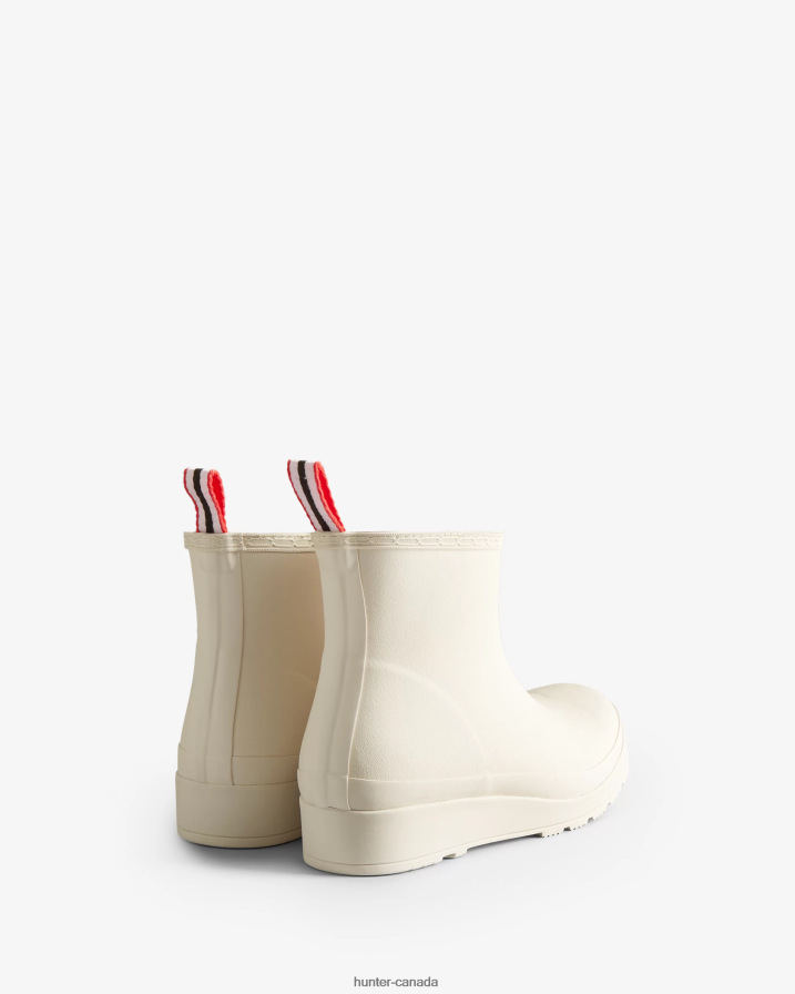 208Z2Z220 Hunter Outlet - Hunter Women Play Vegan Shearling Insulated Short Rain Boots White Willow