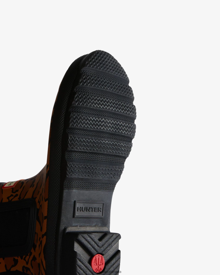 208Z2Z221 Hunter Boots - Hunter Women Leopard Print Chelsea Boots Rich Tan/Saddle/Black