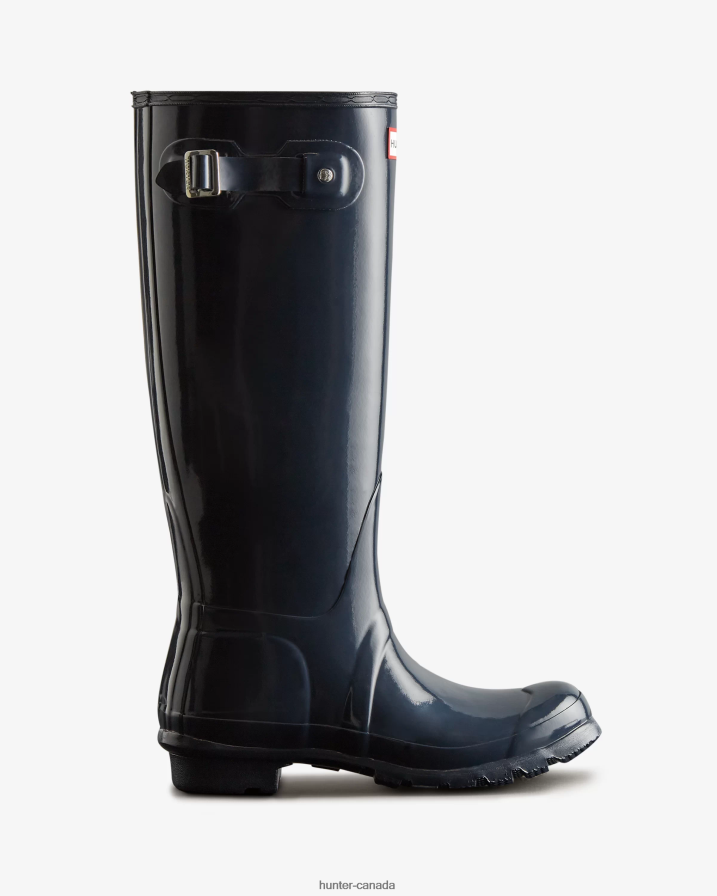 208Z2Z222 Hunter Canada - Hunter Women Original Tall Gloss Rain Boots Navy