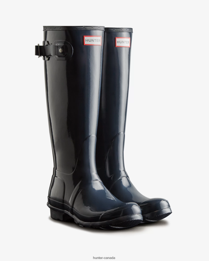 208Z2Z222 Hunter Canada - Hunter Women Original Tall Gloss Rain Boots Navy