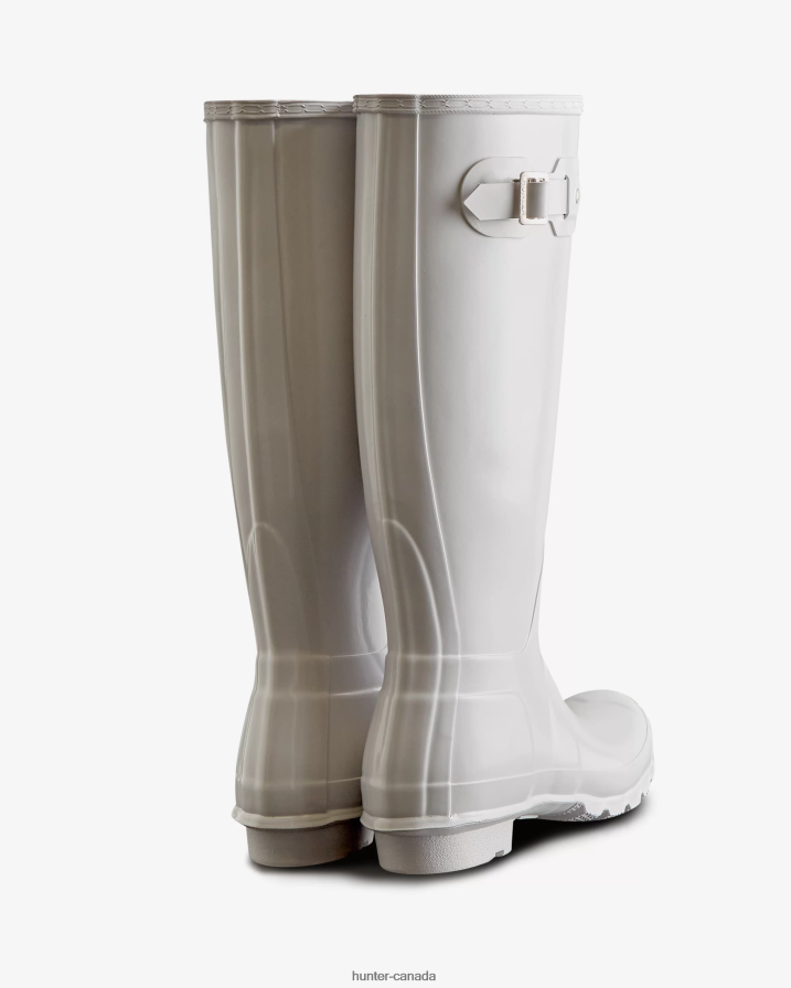 208Z2Z223 Hunter Boots Sale - Hunter Women Original Tall Gloss Rain Boots White