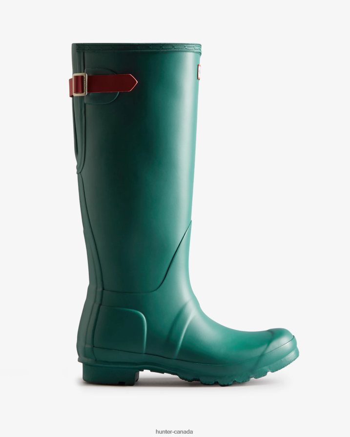 208Z2Z225 Hunter Boots - Hunter Women Tall Back Adjustable Rain Boots Loch Awe Blue/Glenmore Rose