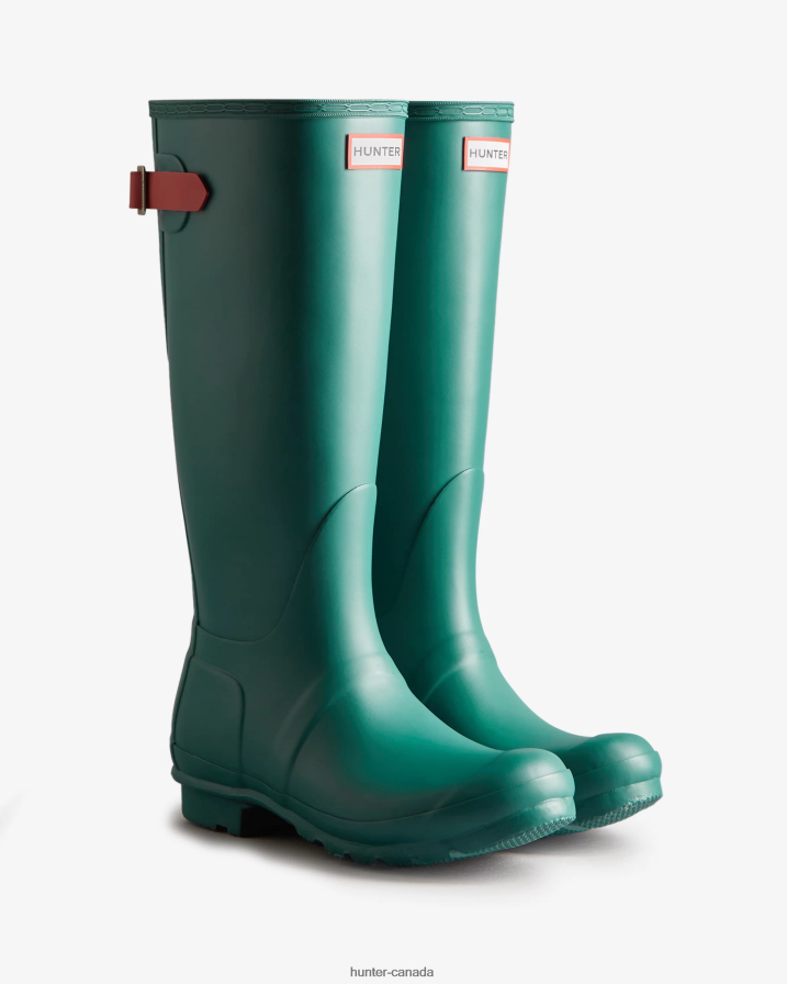 208Z2Z225 Hunter Boots - Hunter Women Tall Back Adjustable Rain Boots Loch Awe Blue/Glenmore Rose