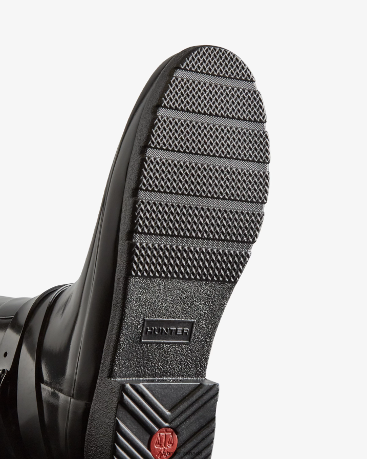 208Z2Z226 Hunter Canada - Hunter Women Refined Slim Fit Adjustable Tall Gloss Rain Boots Black