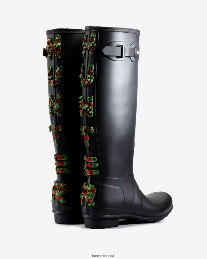 208Z2Z230 Hunter Canada - Hunter Women CLUB BUM Backstrap Tall Rain Boots Black