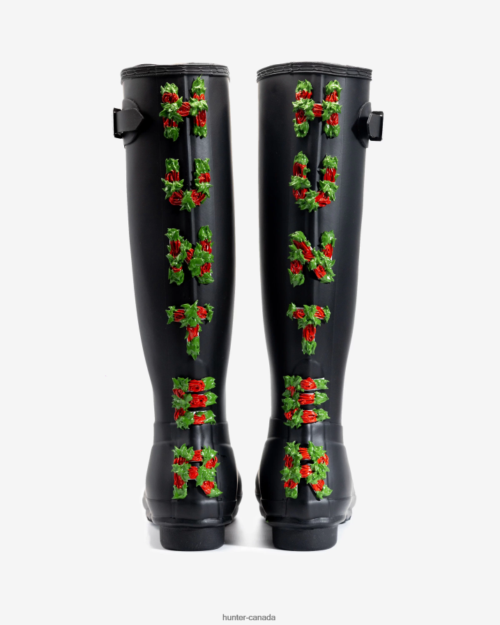 208Z2Z230 Hunter Canada - Hunter Women CLUB BUM Backstrap Tall Rain Boots Black