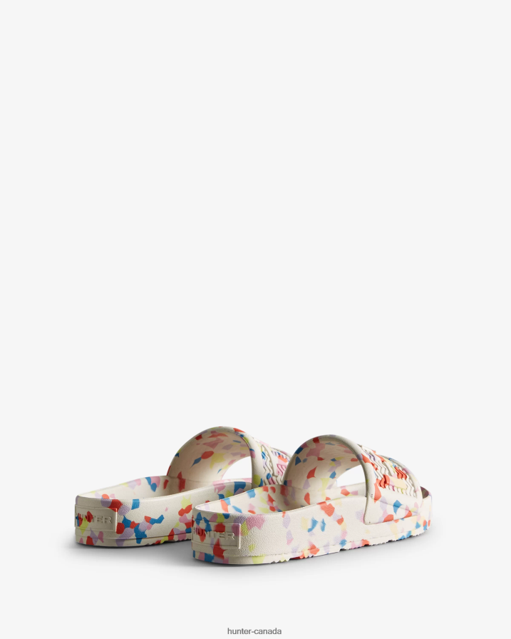 208Z2Z236 Hunter Outlet - Hunter Women BLOOM Marble Slides Shaded White
