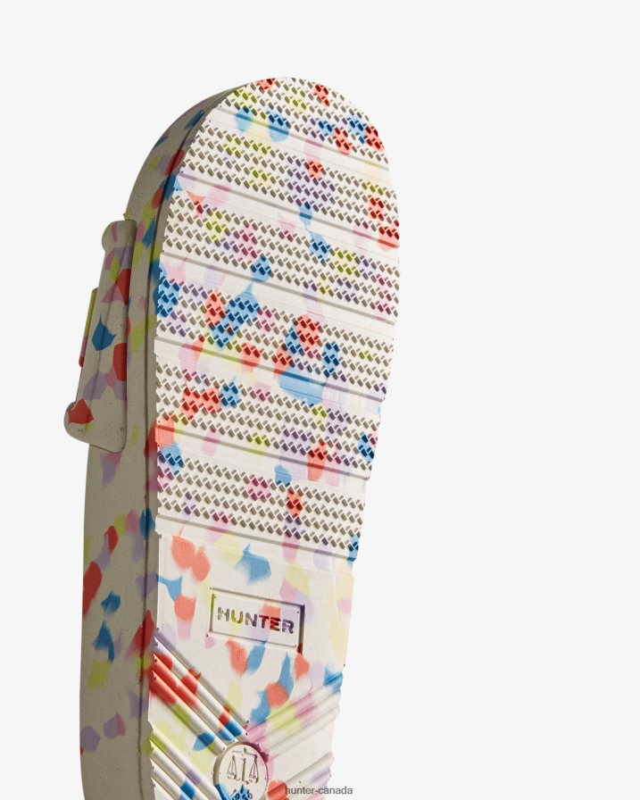 208Z2Z236 Hunter Outlet - Hunter Women BLOOM Marble Slides Shaded White