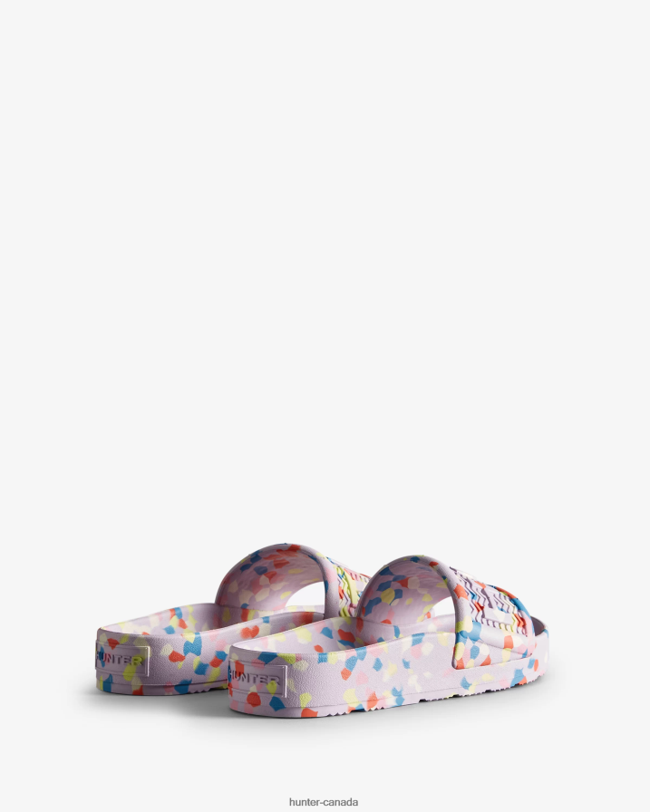 208Z2Z237 Hunter Boots - Hunter Women BLOOM Marble Slides Tempered Mauve